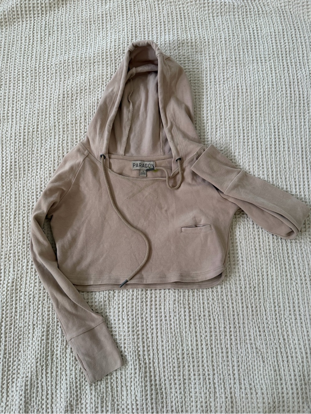 PARAGON Cropped Hoodie in Taupe Beige